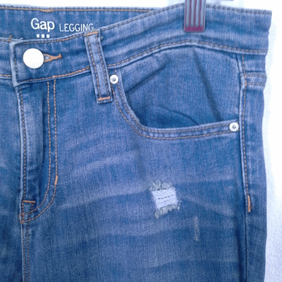 Gap leggings Sz 10 Super skinny Distressed Ripped - Picture 8 of 8